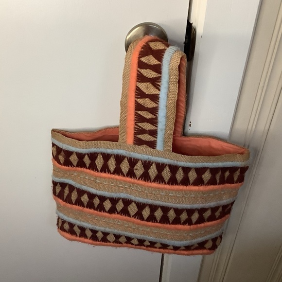 Vintage Handbags - Vintage Bohemian Tapestry Handbag Purse Tote
